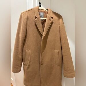 GAP Men's Camel Wool-Blend Pea Coat
